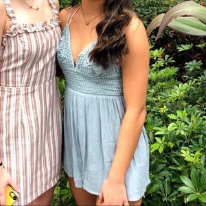 Boutique Brand Light Blue Lace Romper